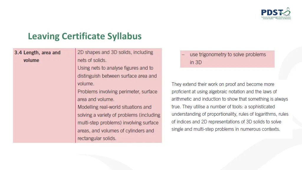 leaving certificate syllabus