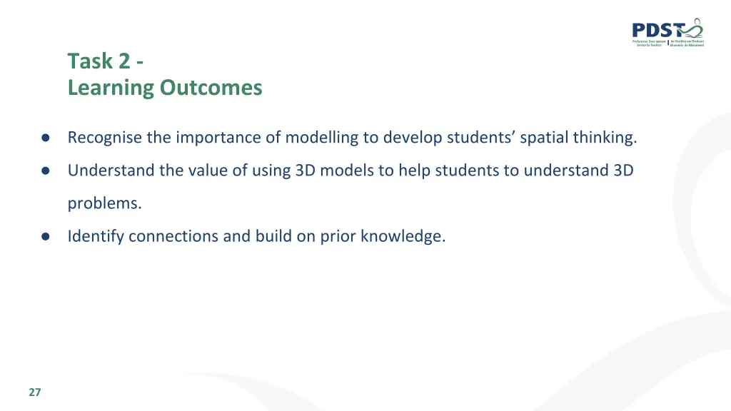 task 2 learning outcomes