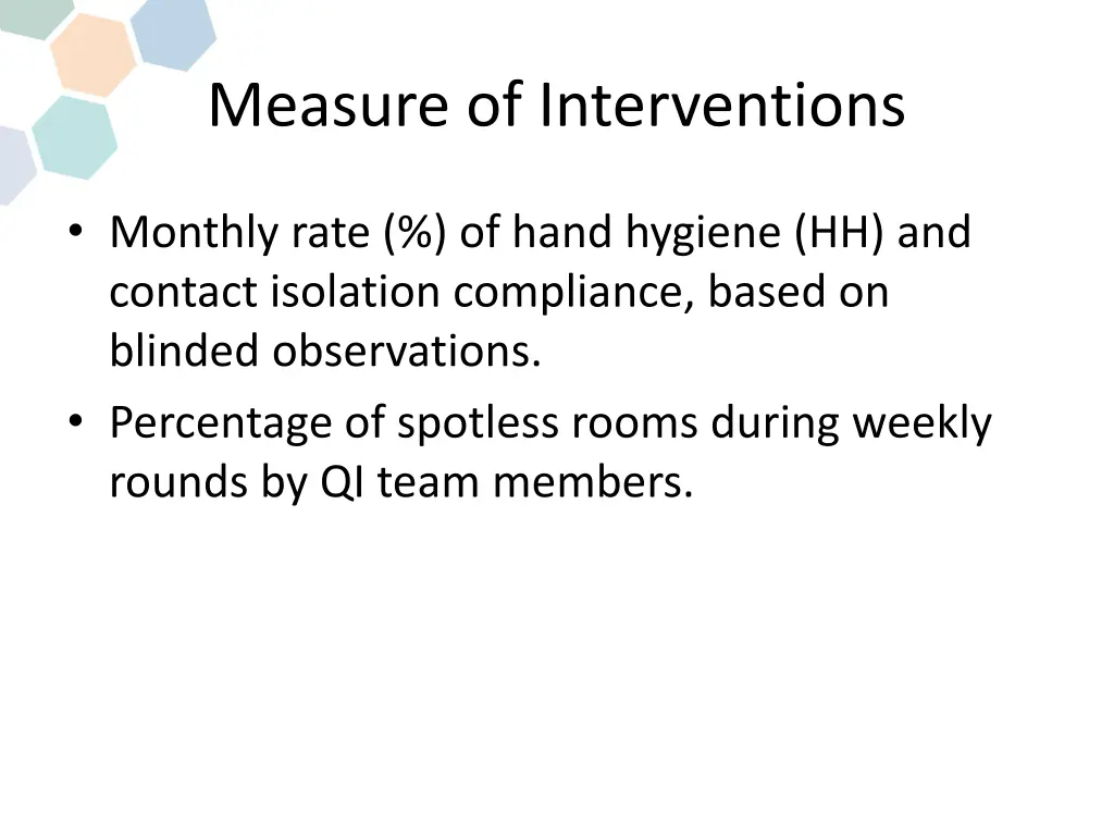 measure of interventions