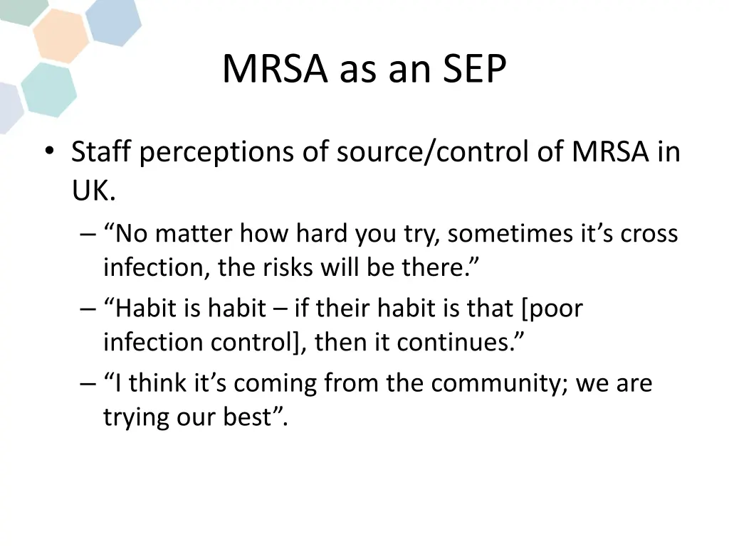 mrsa as an sep