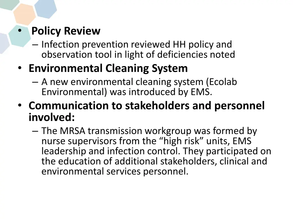 policy review infection prevention reviewed