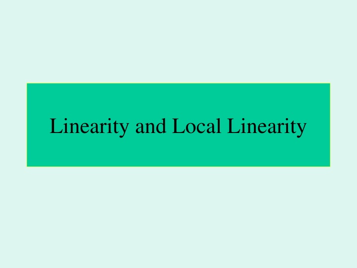 linearity and local linearity