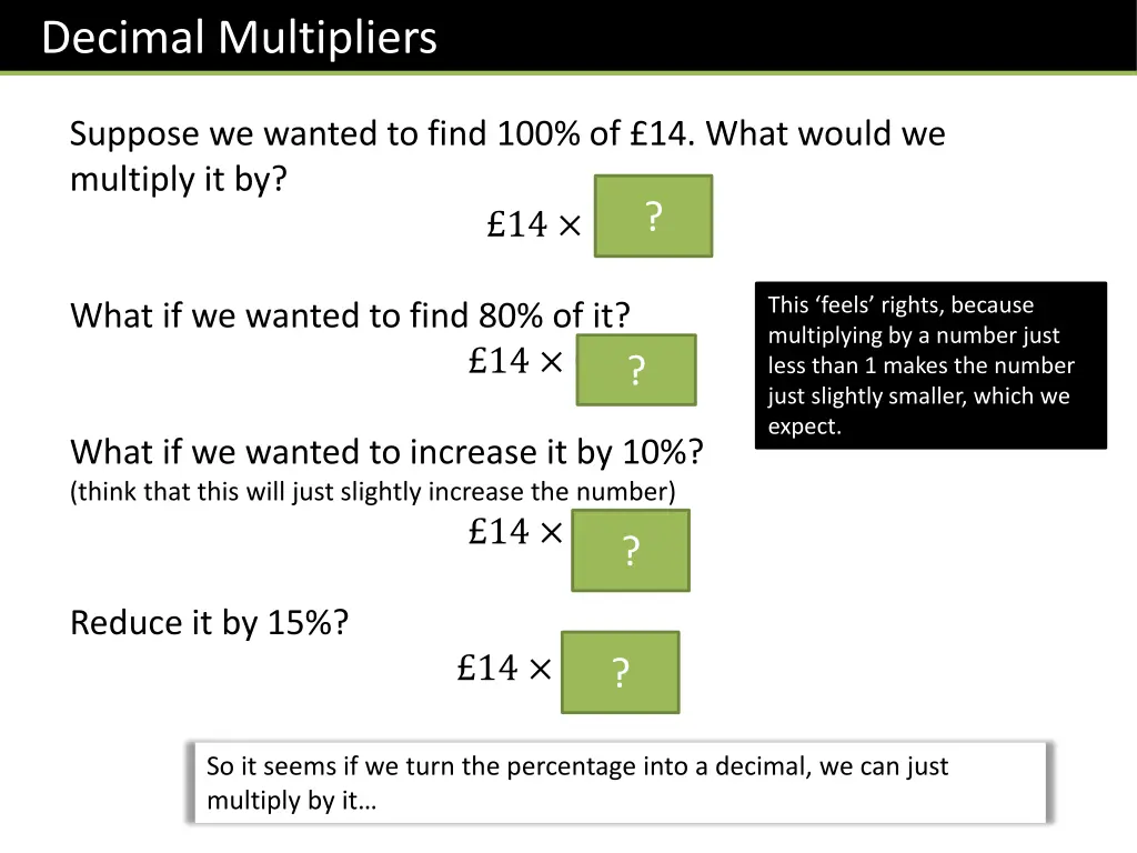 decimal multipliers