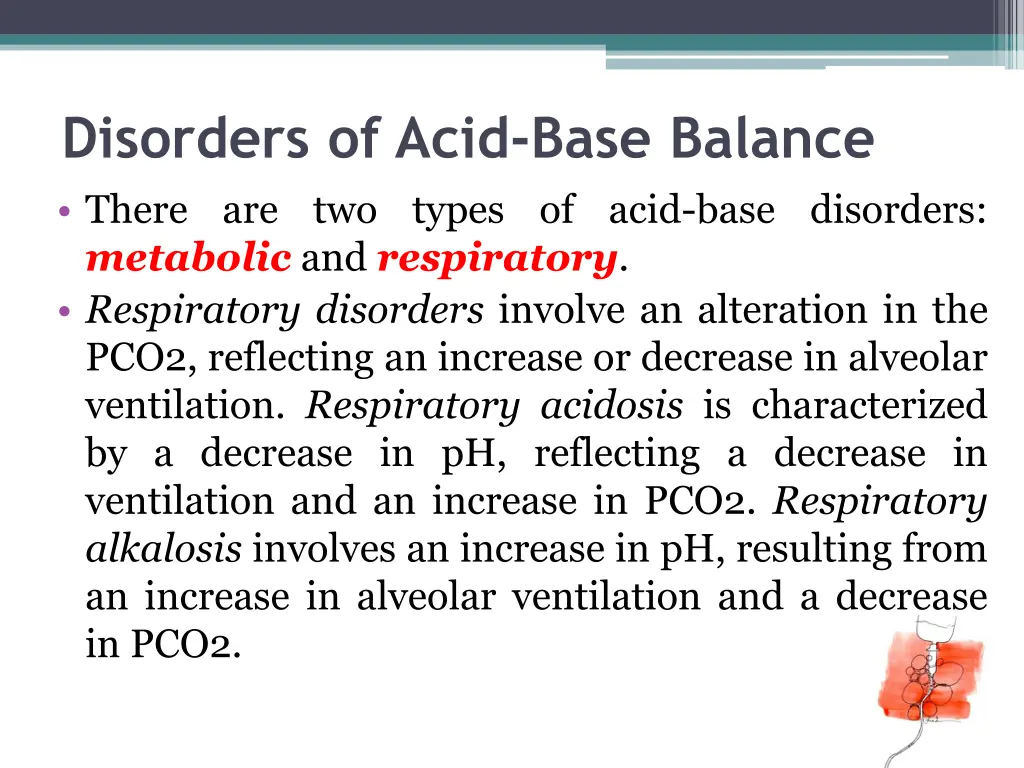 disorders of acid base balance there