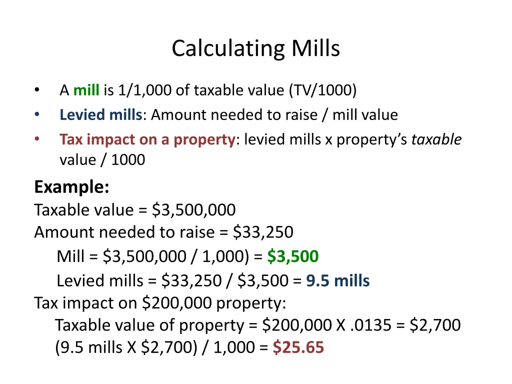 calculating mills 1