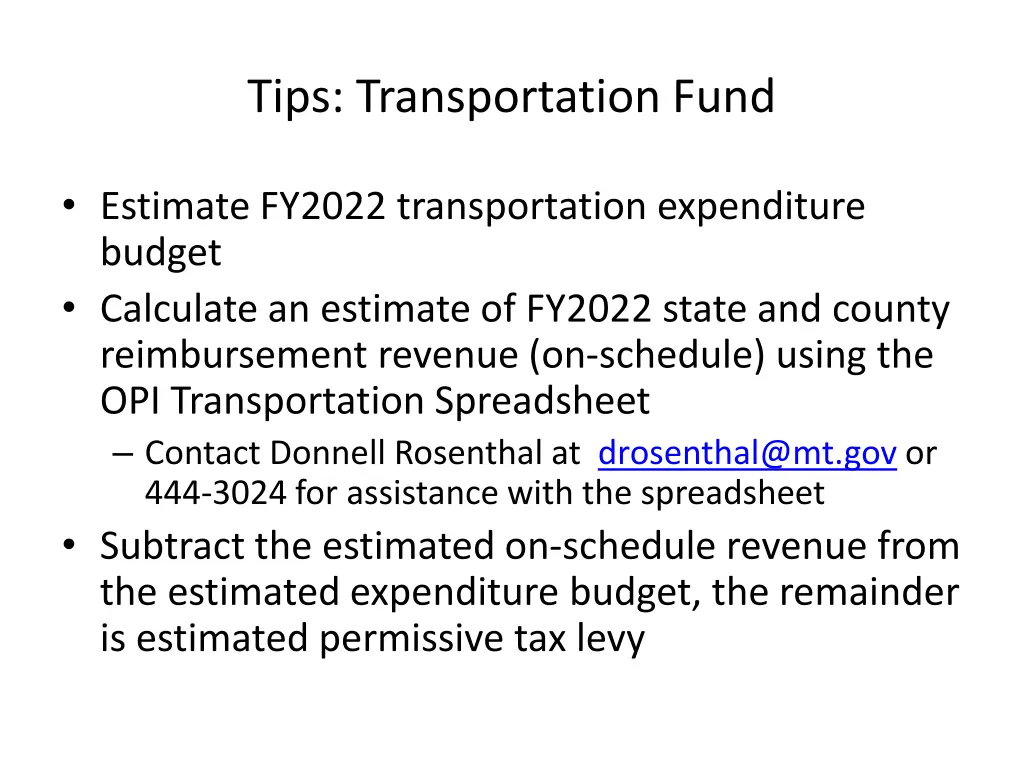 tips transportation fund