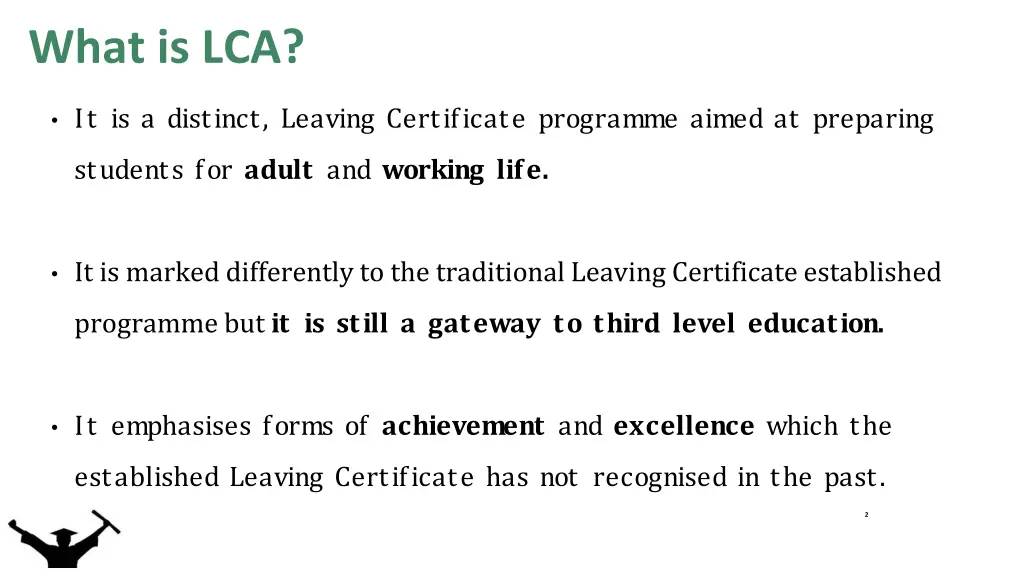 leaving cert applied what is lca