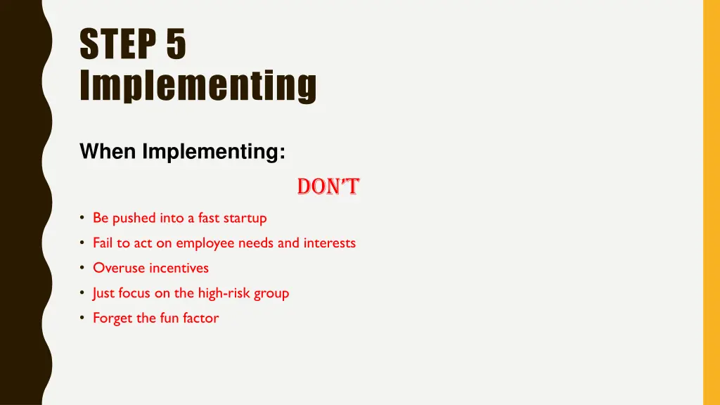 step 5 implementing 3