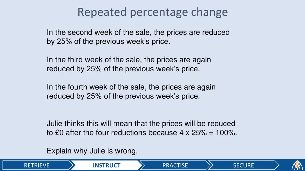 repeated percentage change 1