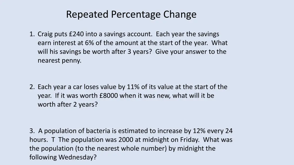 repeated percentage change 2