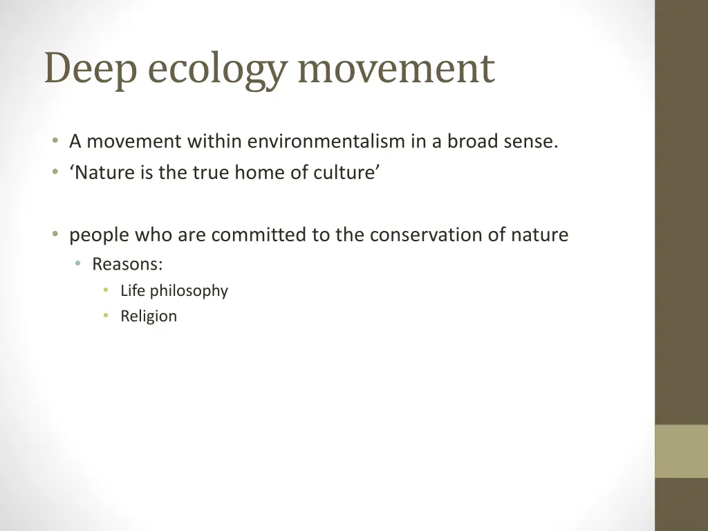 deep ecology movement