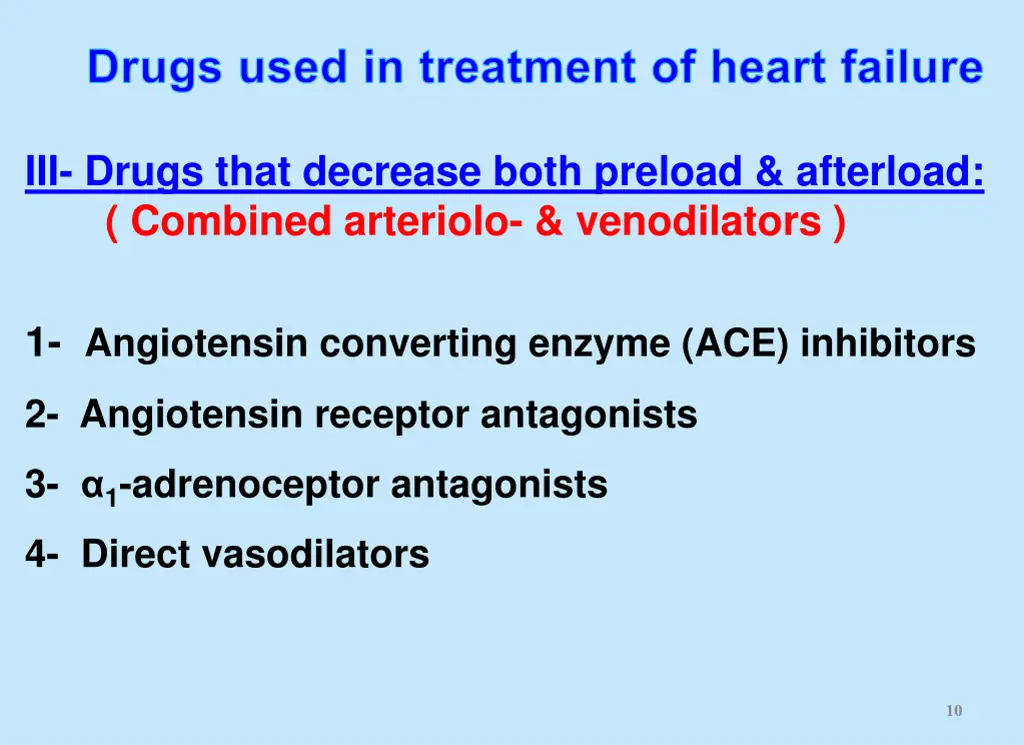 drugs used in treatment of heart failure 1