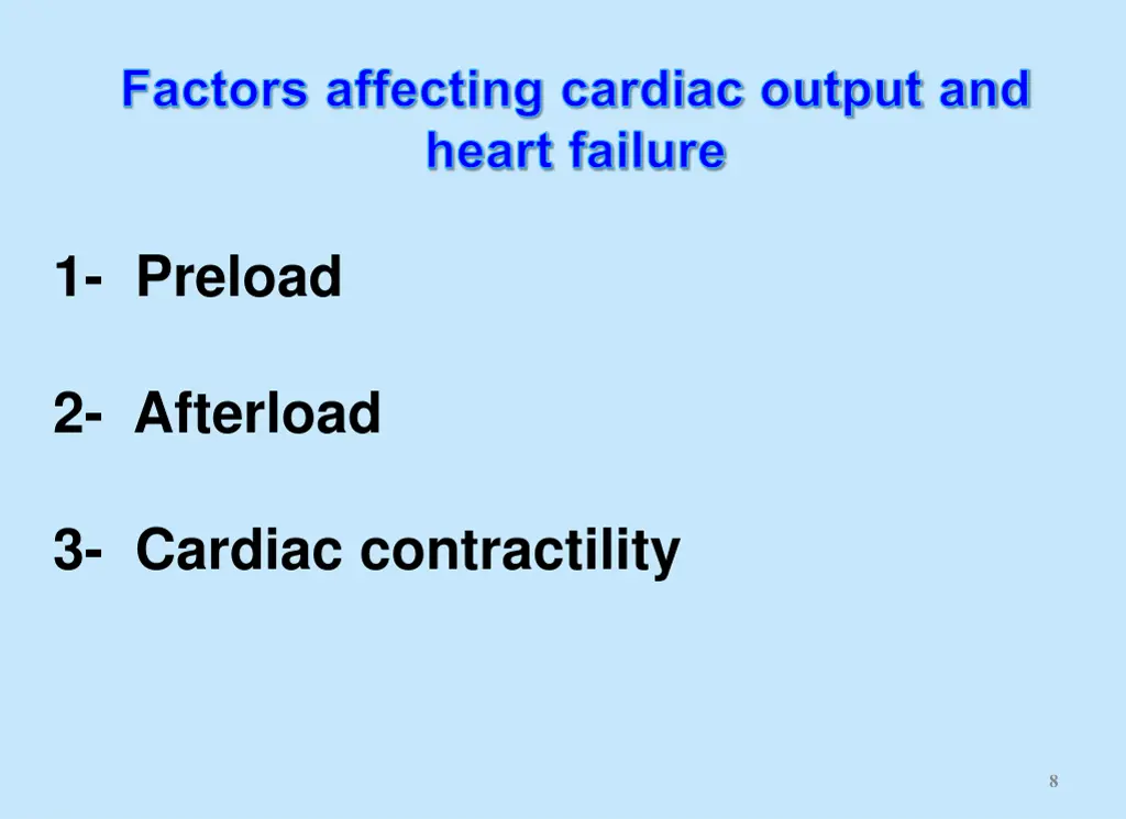 factors affecting cardiac output and heart failure