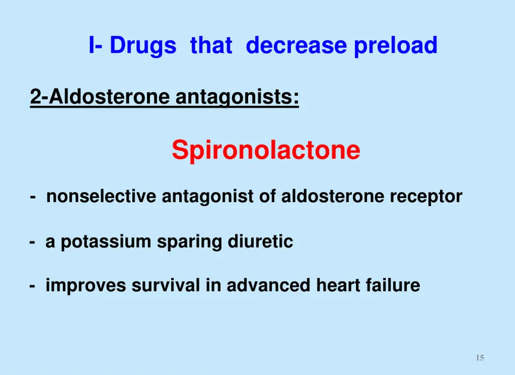 i drugs that decrease preload 1