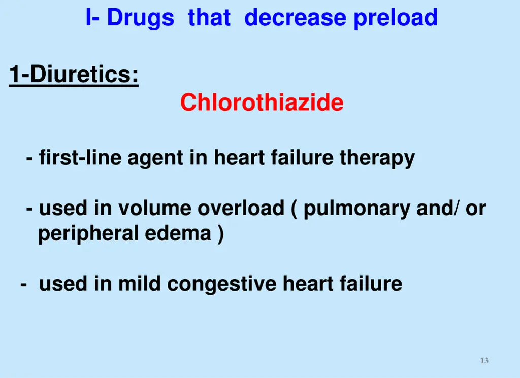 i drugs that decrease preload