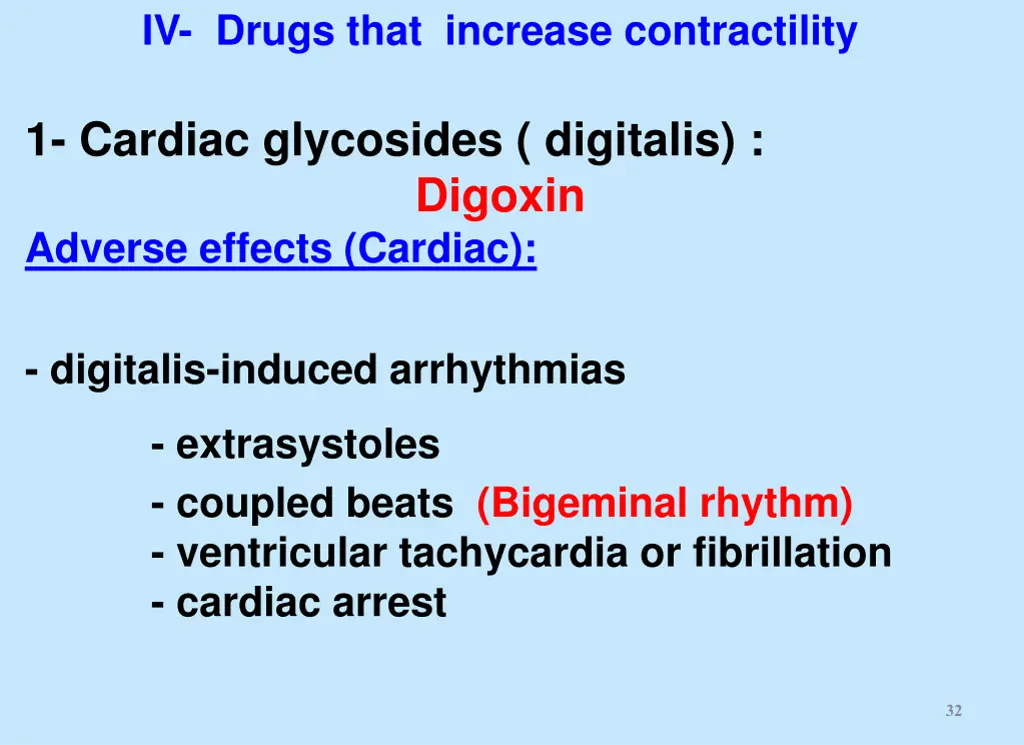 iv drugs that increase contractility 1