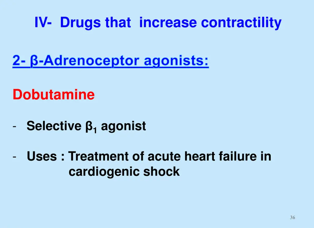 iv drugs that increase contractility 2