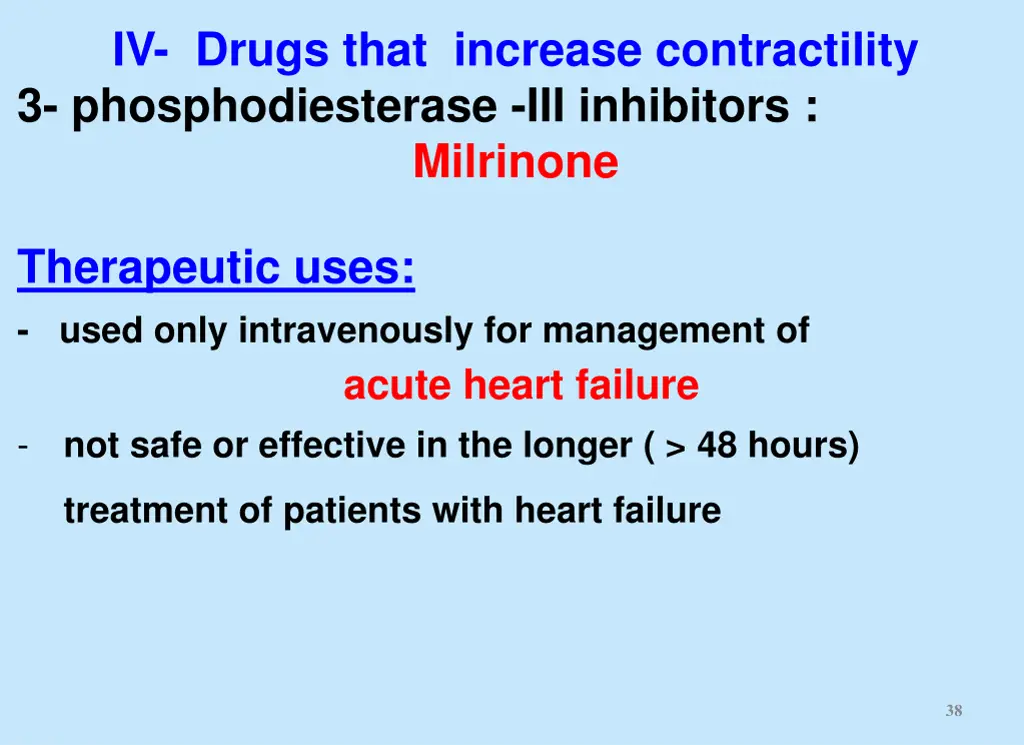 iv drugs that increase contractility 4