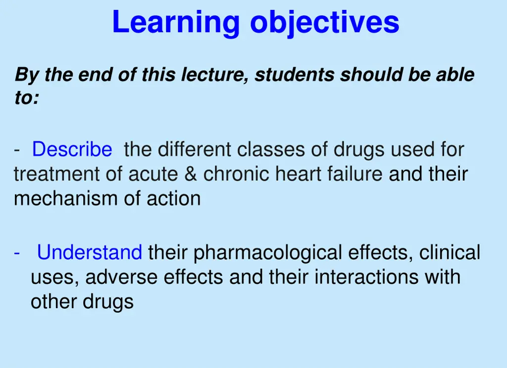 learning objectives