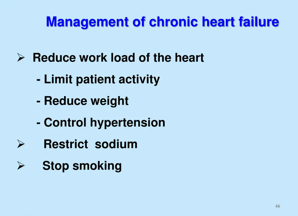 management of chronic heart failure