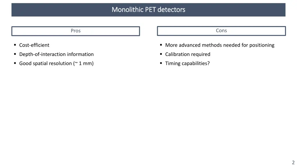 monolithic pet detectors monolithic pet detectors