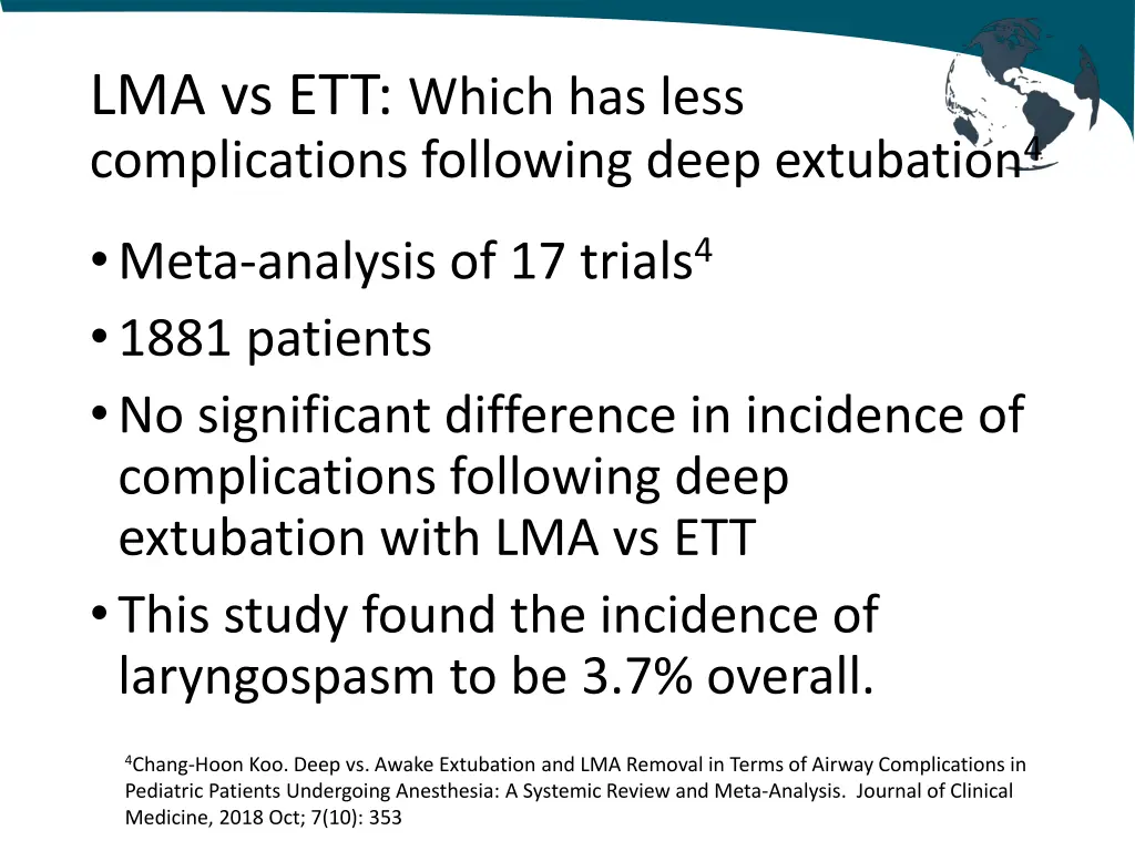 lma vs ett which has less complications following