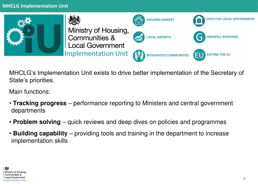 mhclg implementation unit