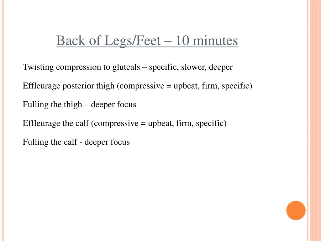 back of legs feet 10 minutes