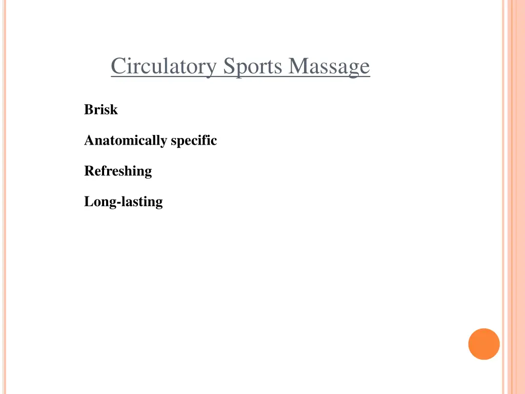 circulatory sports massage