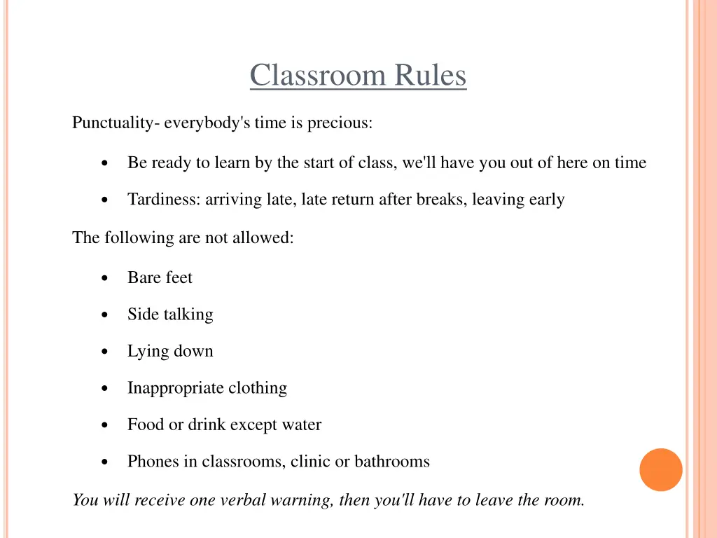 classroom rules