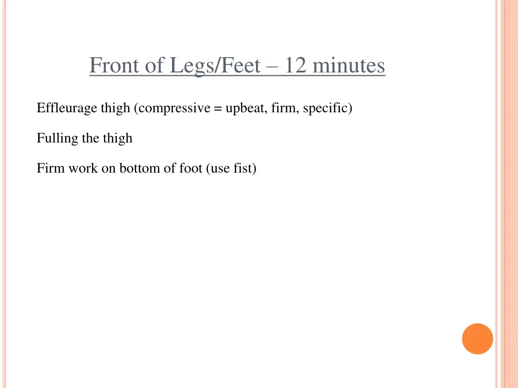 front of legs feet 12 minutes