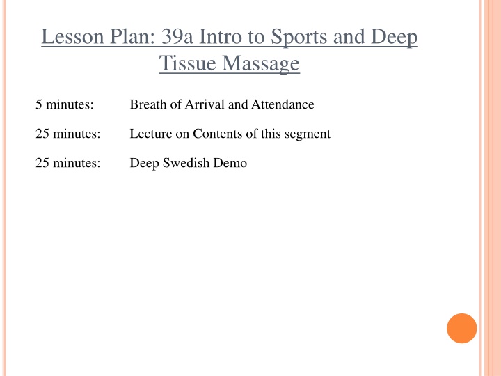 lesson plan 39a intro to sports and deep tissue