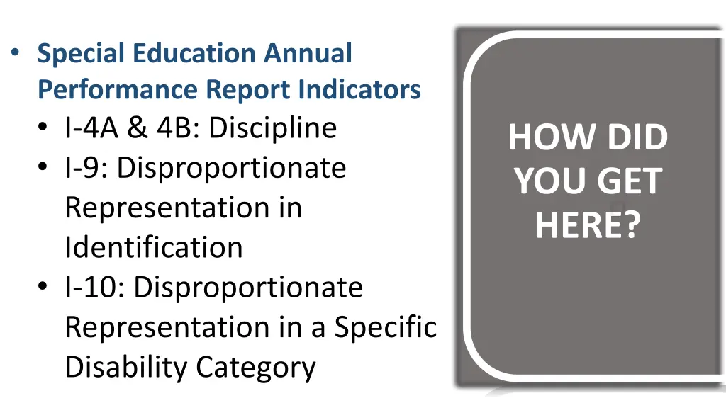 special education annual performance report