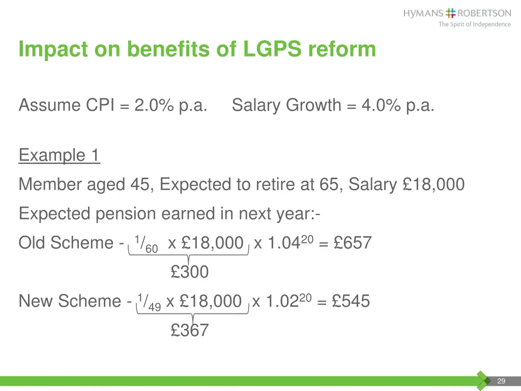 impact on benefits of lgps reform