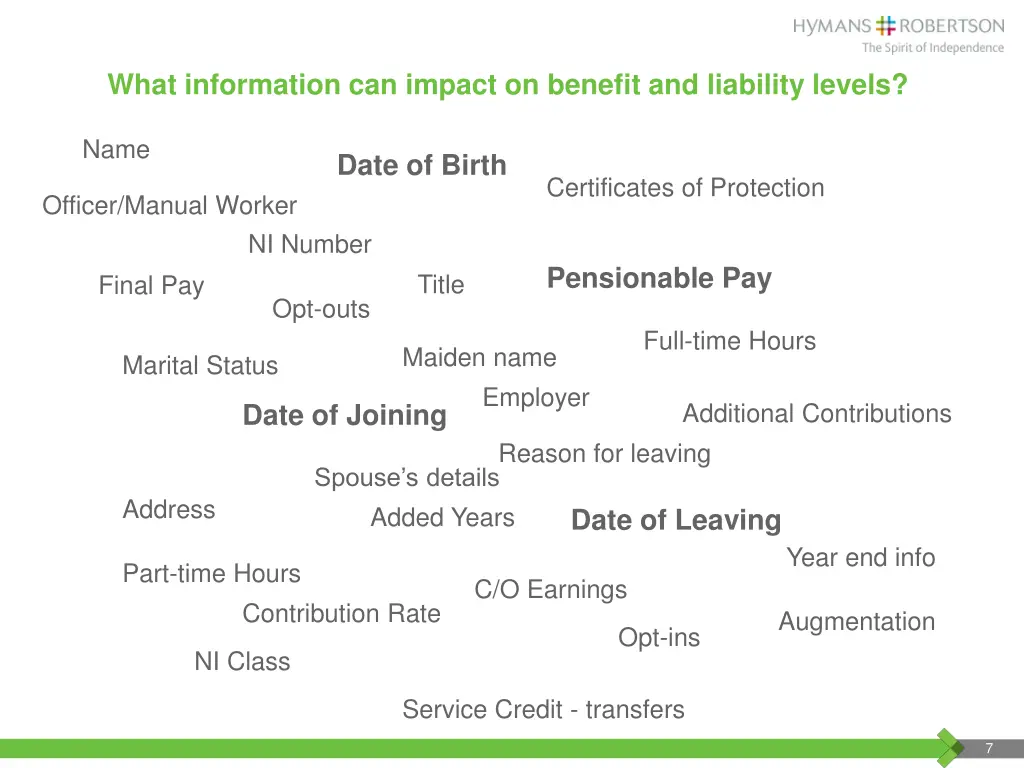 what information can impact on benefit