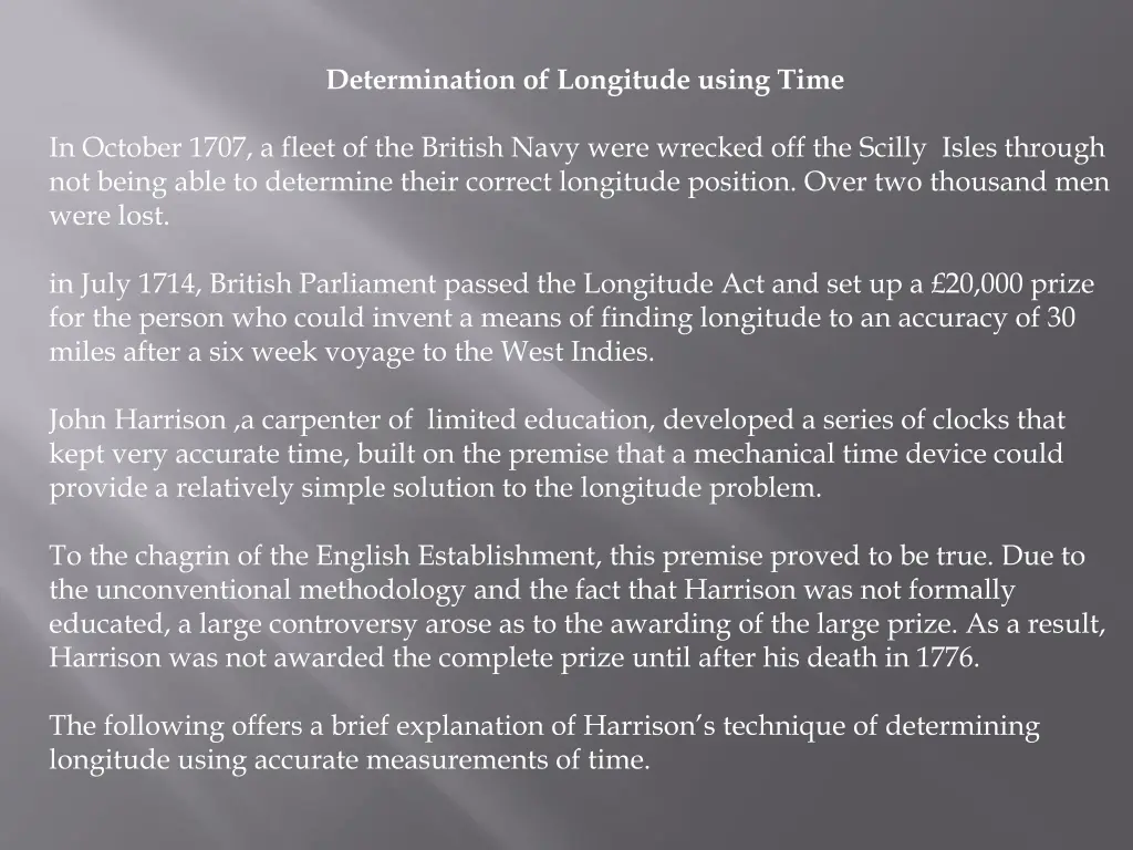 determination of longitude using time