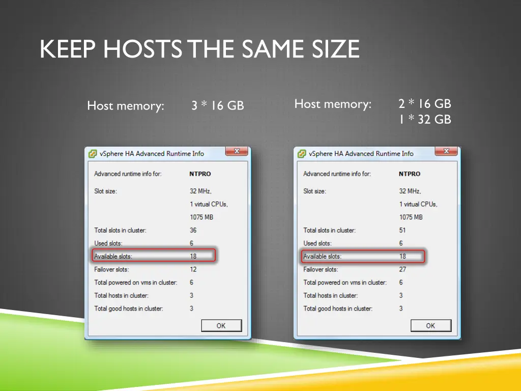 keep hosts the same size