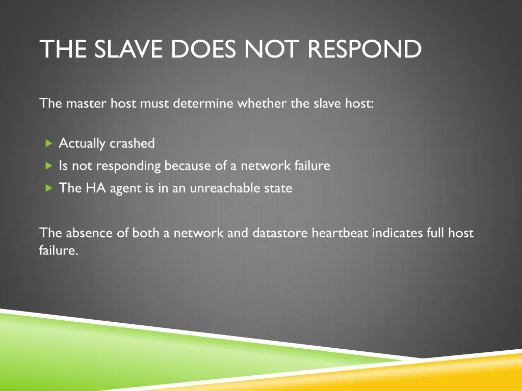 the slave does not respond