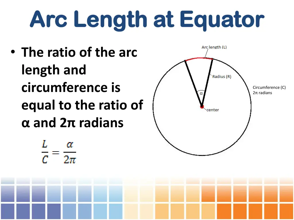 arc length at equator arc length at equator