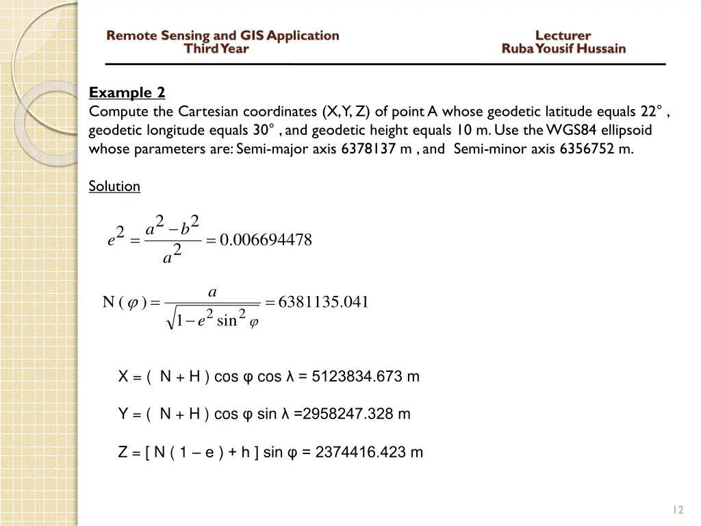 remote sensing and gis application lecturer third 10