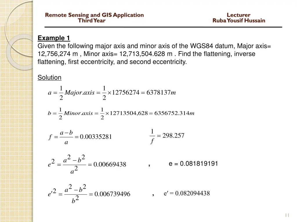 remote sensing and gis application lecturer third 9