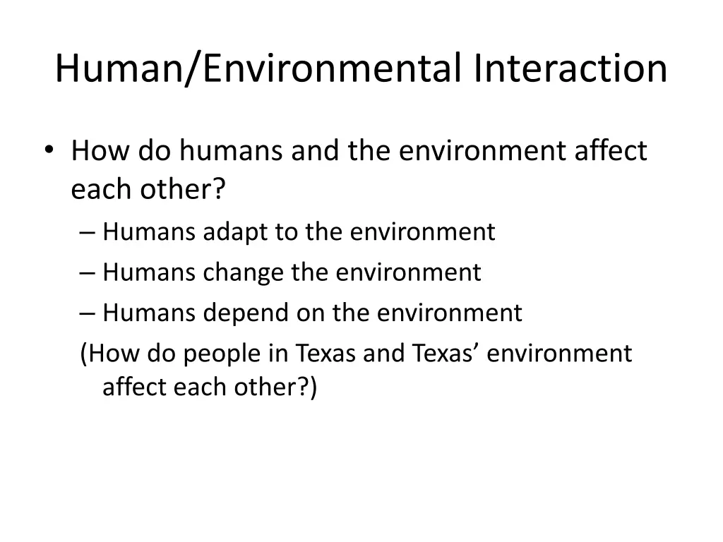 human environmental interaction