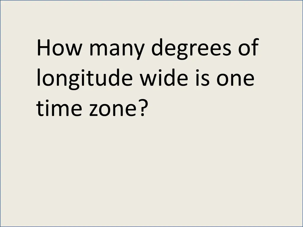 how many degrees of longitude wide is one time