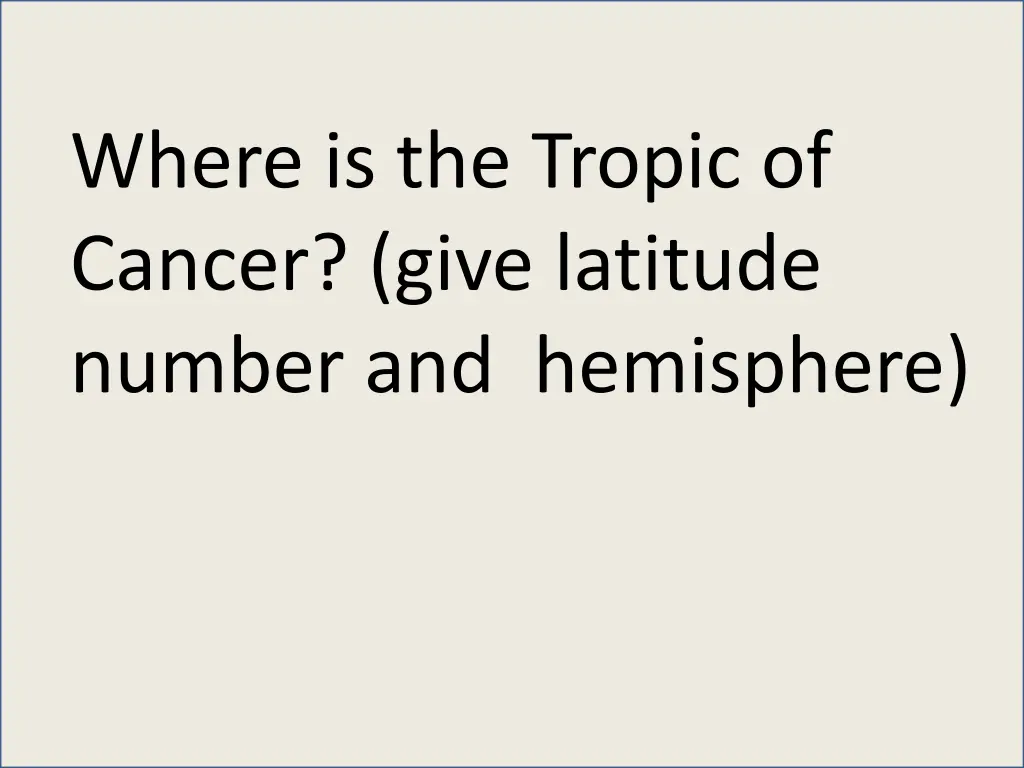 where is the tropic of cancer give latitude