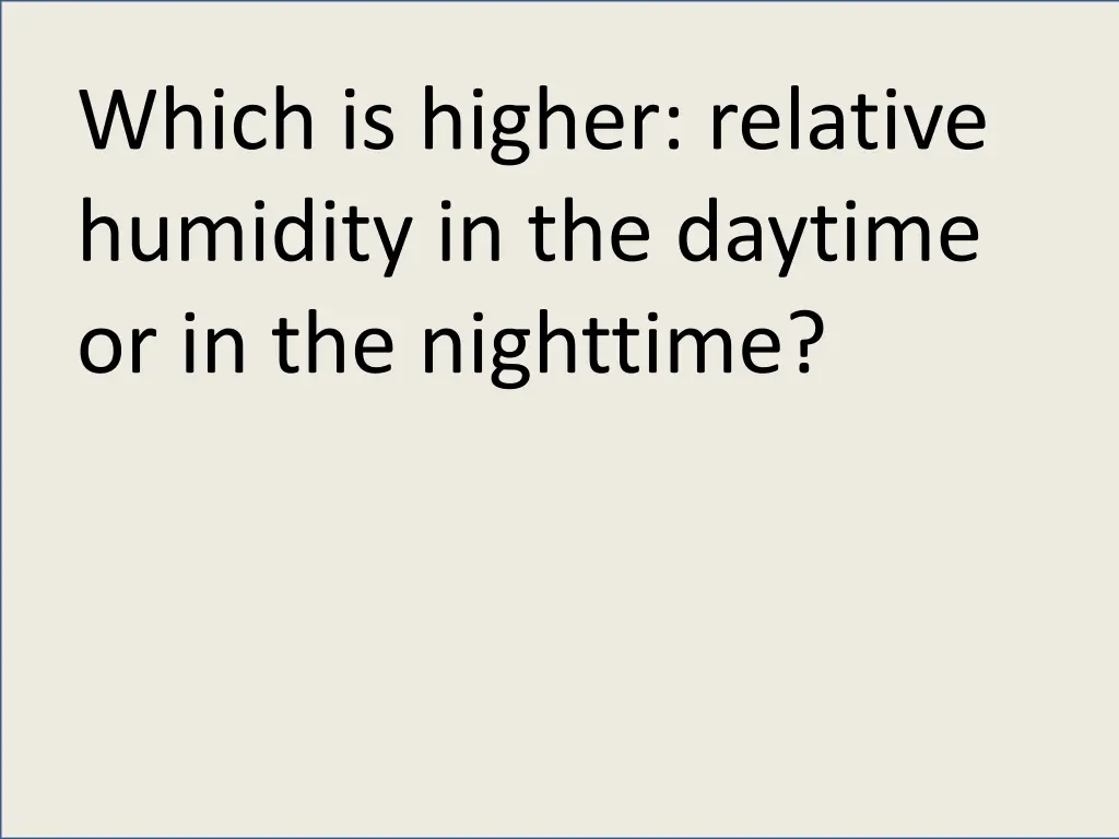 which is higher relative humidity in the daytime