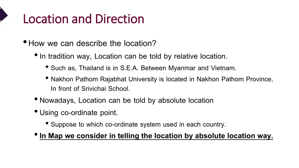 location and direction location and direction 1