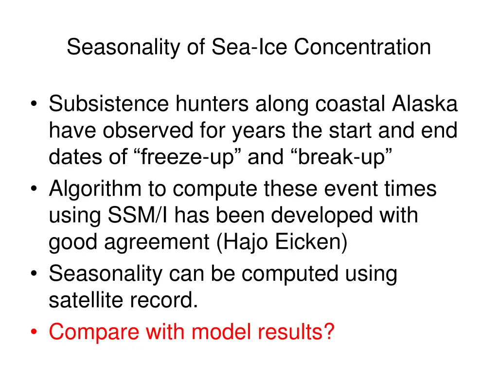 seasonality of sea ice concentration