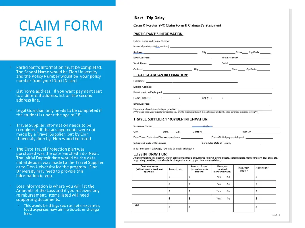 claim form page 1