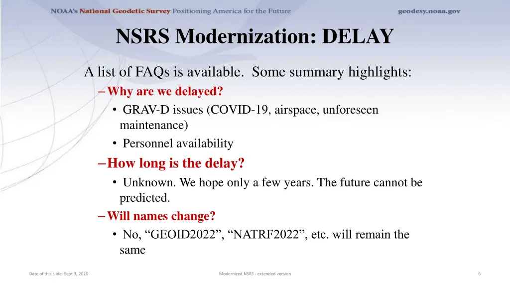 nsrs modernization delay 1