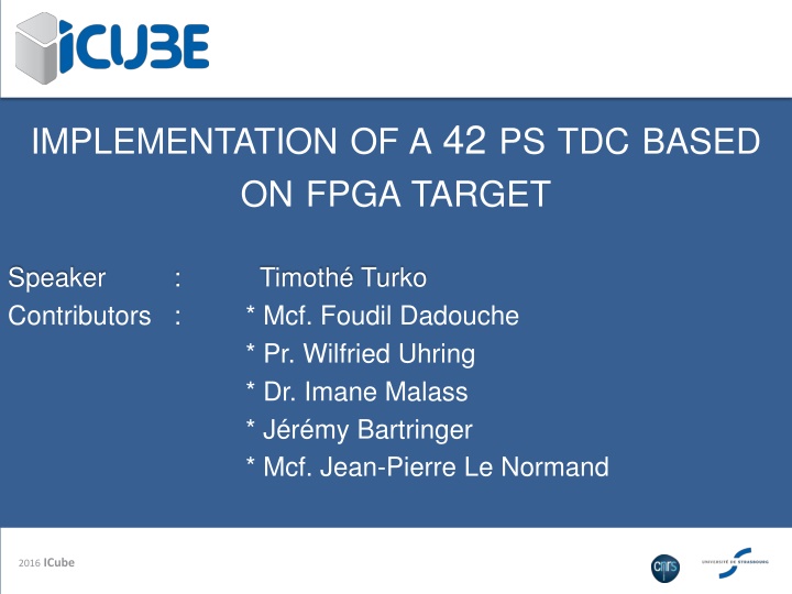 implementation of a 42 ps tdc based on fpga target